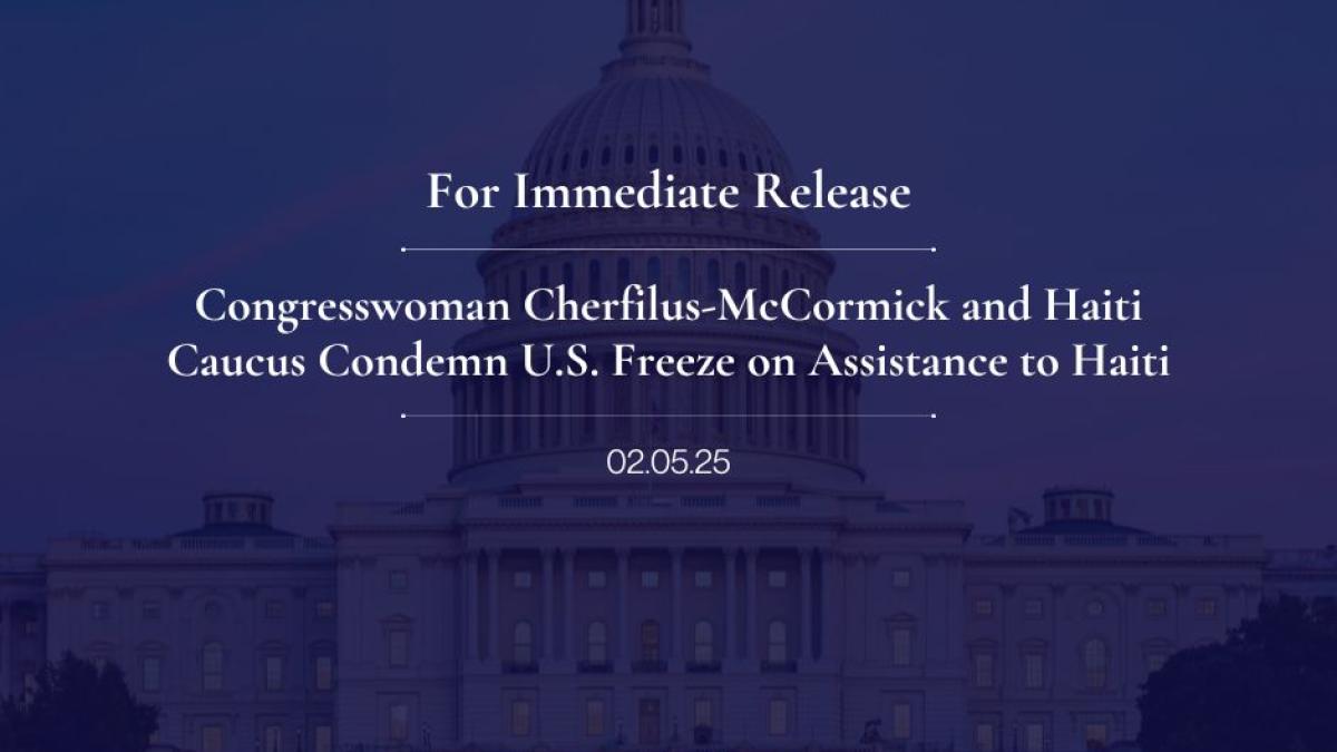 Statement from Congresswoman Cherfilus-McCormick