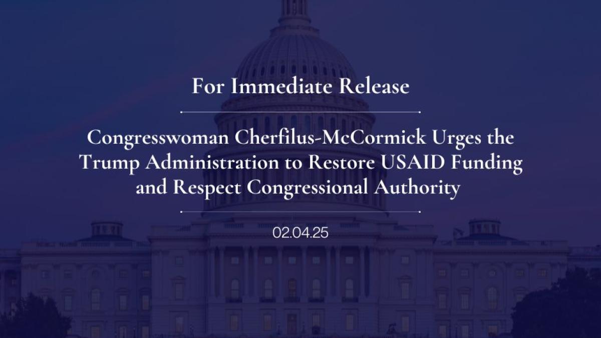 Statement from Congresswoman Cherfilus-McCormick