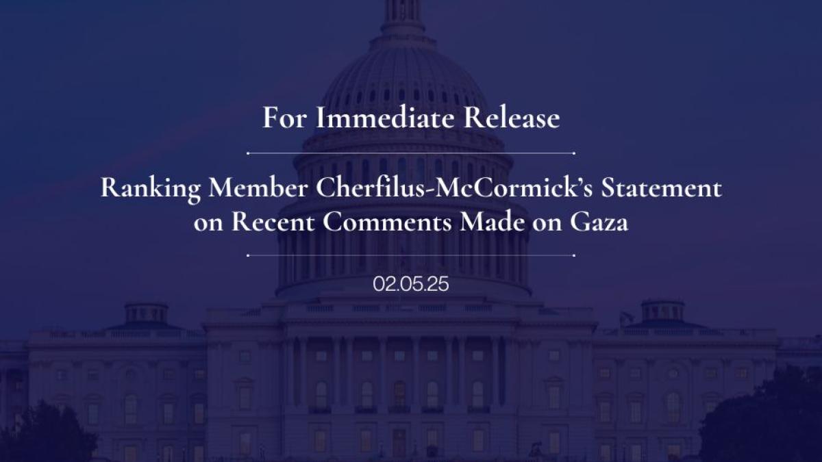 Statement from Congresswoman Cherfilus-McCormick
