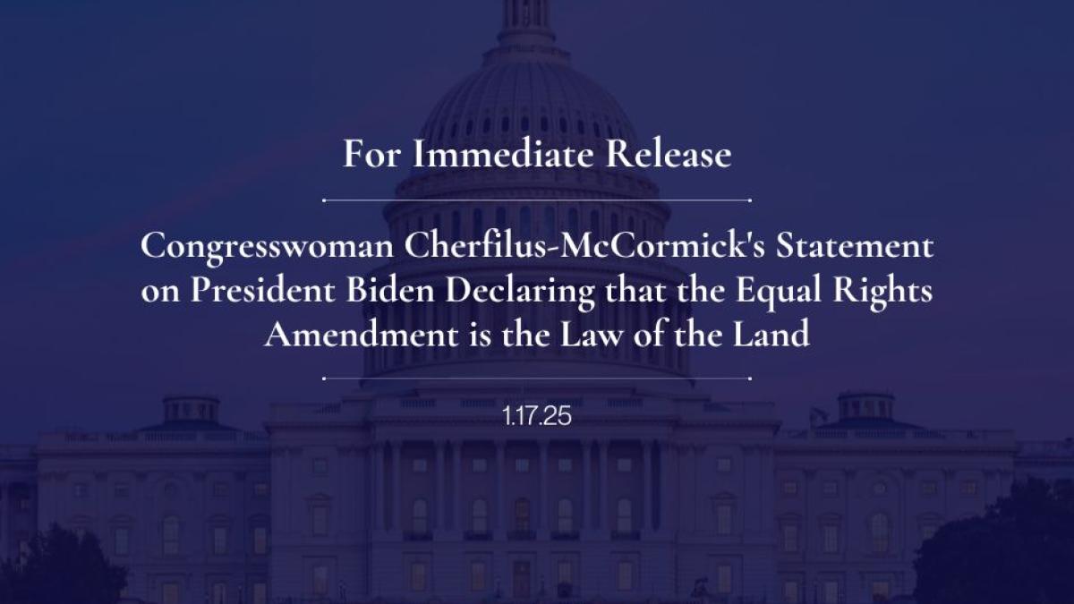 Statement from Congresswoman Cherfilus-McCormick