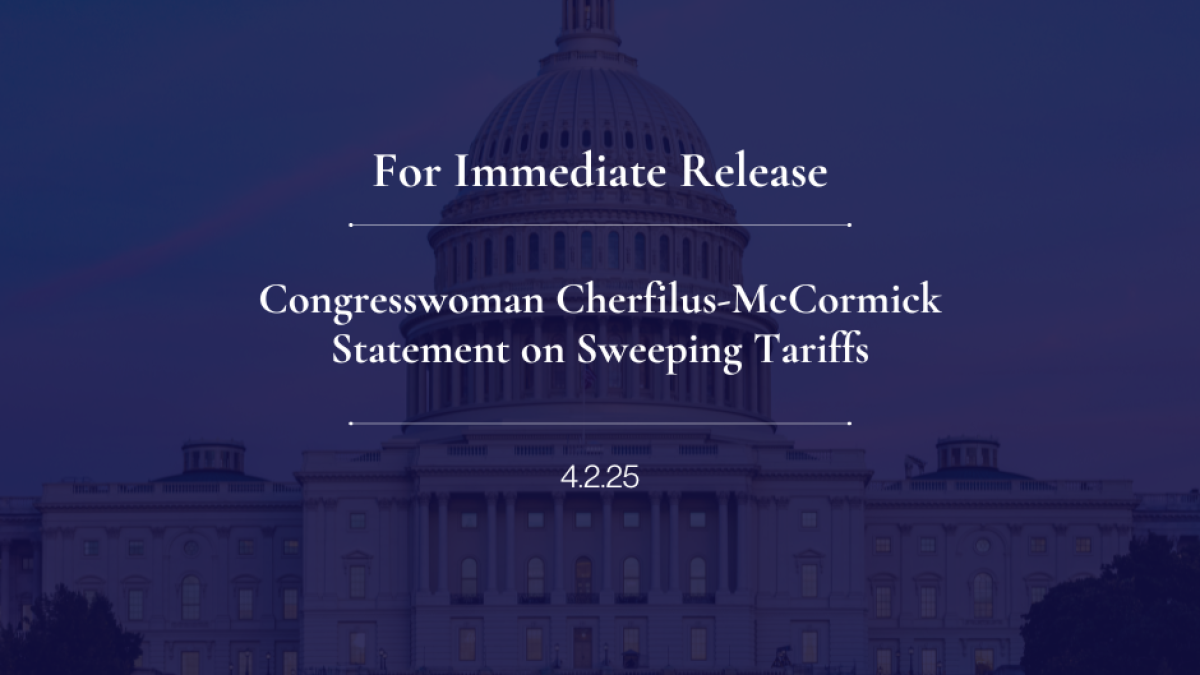 Congresswoman Cherfilus-McCormick Statement on Sweeping Tariffs