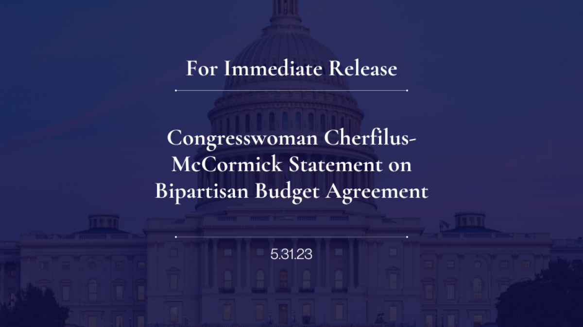 Congresswoman Cherfilus-McCormick Statement on Bipartisan Budget Agreement
