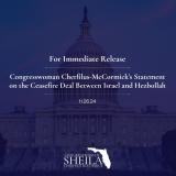 Congresswoman Sheila Cherfilus-McCormick's Statement on the Ceasefire Deal Between Israel and Hezbollah