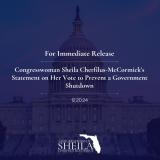 Congresswoman Sheila Cherfilus-McCormick’s Statement on Her Vote to Prevent a Government Shutdown