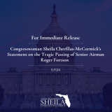 Congresswoman Sheila Cherfilus-McCormick's Statement on the Tragic Passing of Senior Airman Roger Fortson  