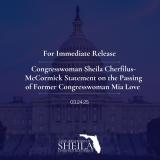 Congresswoman Sheila Cherfilus-McCormick Statement on the Passing of Former Congresswoman Mia Love 