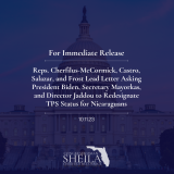 Reps. Cherfilus-McCormick, Castro, Salazar, and Frost Lead Letter Asking President Biden, Secretary Mayorkas, and Director Jaddou to Redesignate TPS Status for Nicaraguans