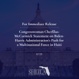 Congresswoman Cherfilus-McCormick Statement on Biden-Harris Administration’s Push for a Multinational Force in Haiti