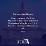 Congresswoman Cherfilus-McCormick Introduces Bipartisan Resolution Calling for the U.S. to Prioritize Security and Stability in Haiti