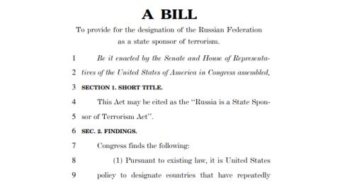 Russia is a State Sponsor of Terrorism Act Bill Text