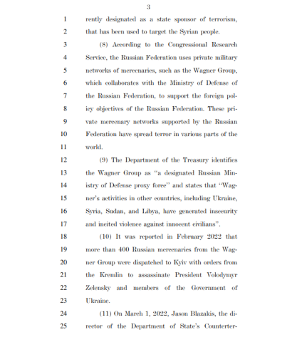Russia is a State Sponsor of Terrorism Act Bill Text