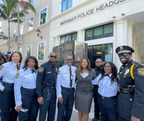 Congresswoman Cherfilus-McCormick with members of Miramar PD
